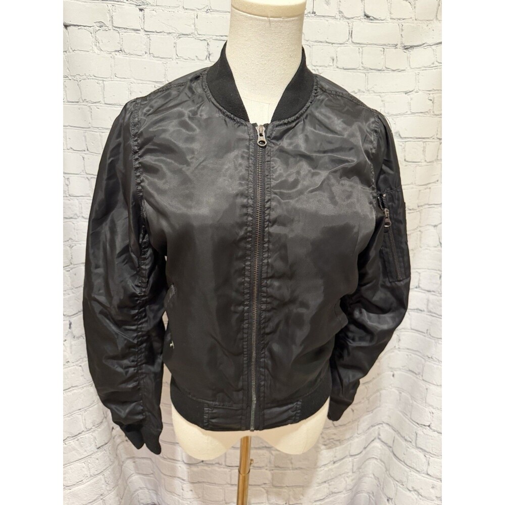 Red Fox Black Bomber Full Zip Jacket Size Small